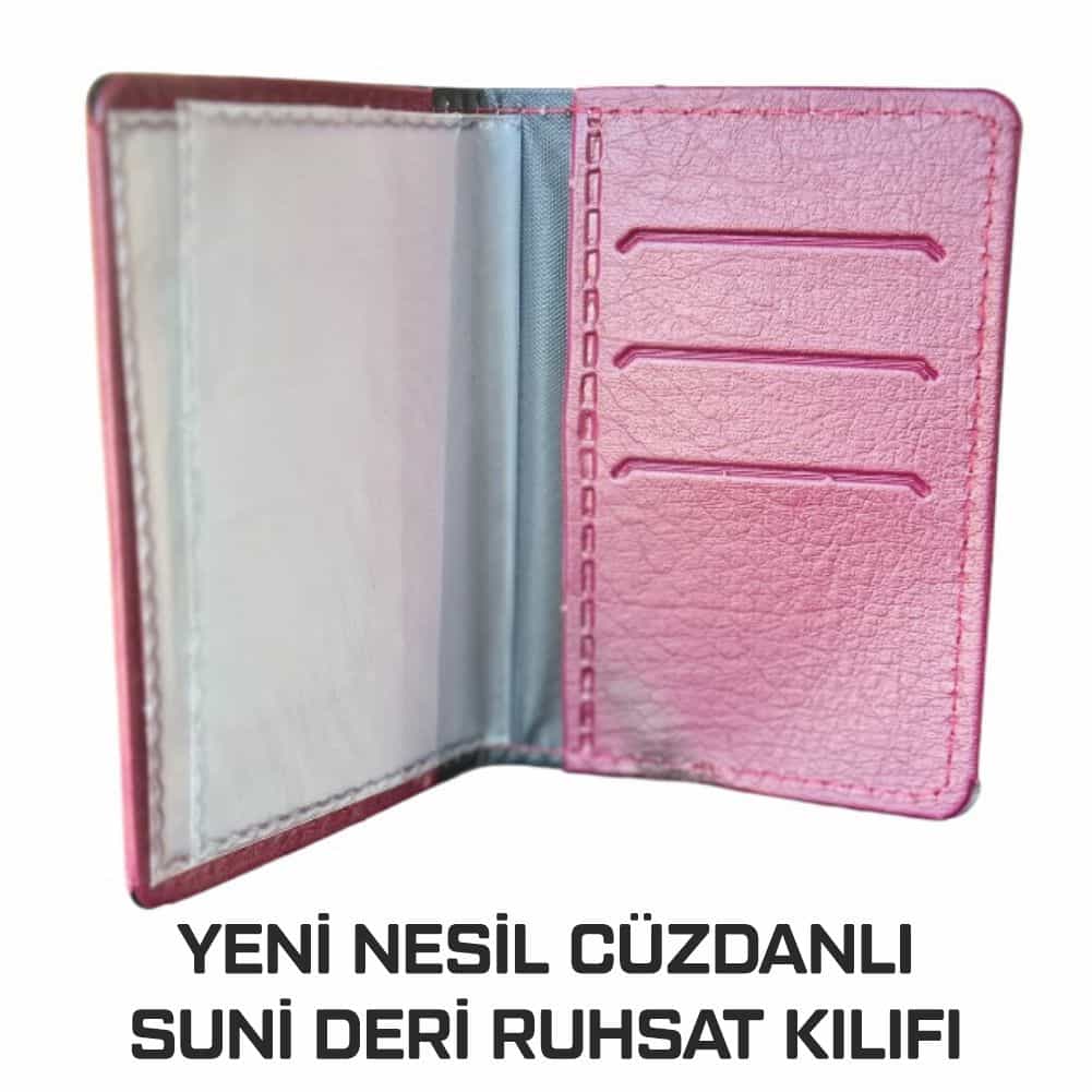 Yeni Nesil Cüzdanlı Ruhsat Kılıfı (Kimlik, Kredi Kartlı Deri) Bordo uygulama görseli