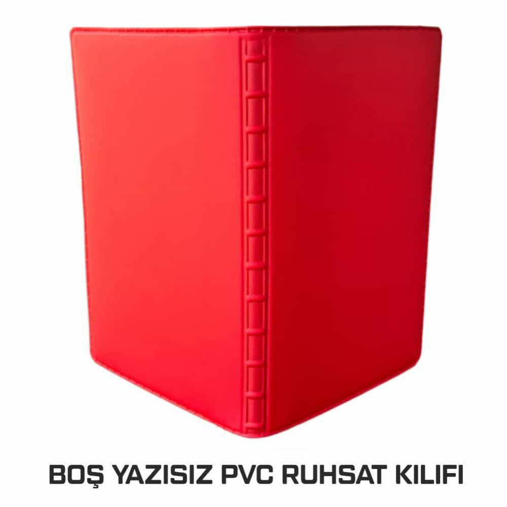 Oto Ruhsat Kılıfı PVC Yazısız Boş Kırmızı