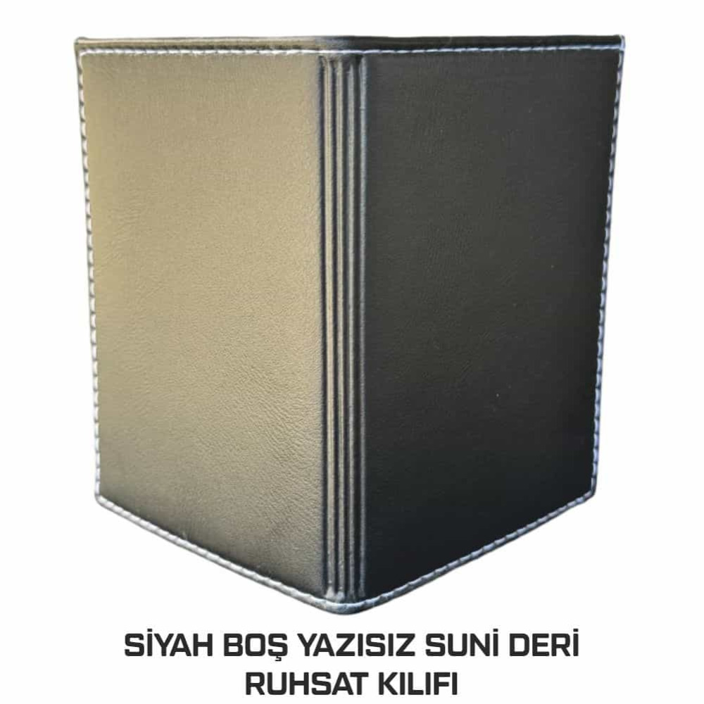 Oto Ruhsat Kılıfı Suni Deri Yazısız Boş Siyah