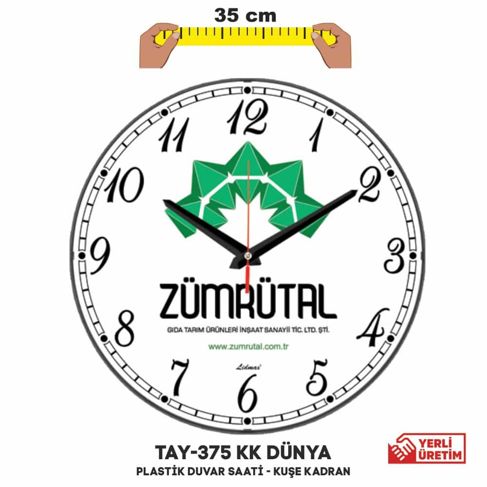 Mineral Cam Bombeli Duvar Saati